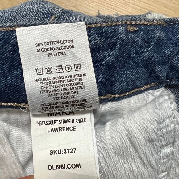 DL1961 Mara Instasculpt Straight Split Ankle Crop Jeans Size 29 - Picture 5 of 12